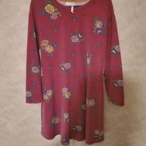 Matilda Jane 435 Maroon floral long sleeve dress